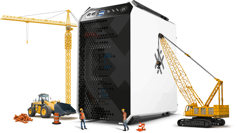 A Big Black And White Design Desktop Surrounded By (900x505), Png Download