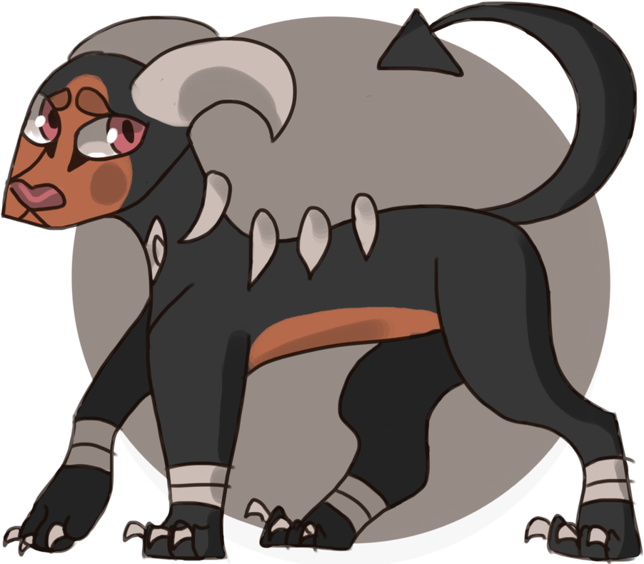 Old Houndoom Drawing (1000x800), Png Download