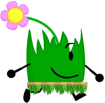Flower Grassy Wearing A Hawaii Skirt - Bfdi Grassy Flower (413x373), Png Download