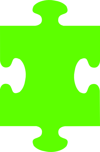 Autism Puzzle Piece Green (390x592), Png Download