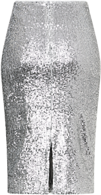 Silver Sequin Pencil Skirt (509x677), Png Download