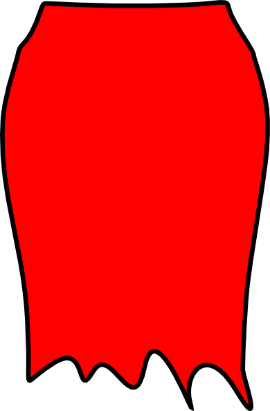 Red Skirt Clip Art At - Skirt Clip Arts (390x593), Png Download