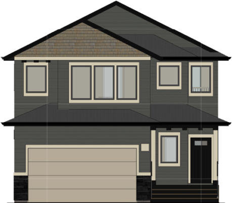 Elevation The Avion Front - Elevation (600x491), Png Download