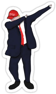 A Vector Drawn Image Of Donald J Trump Dabbing - Donald Trump Dabbing Shirts (375x360), Png Download