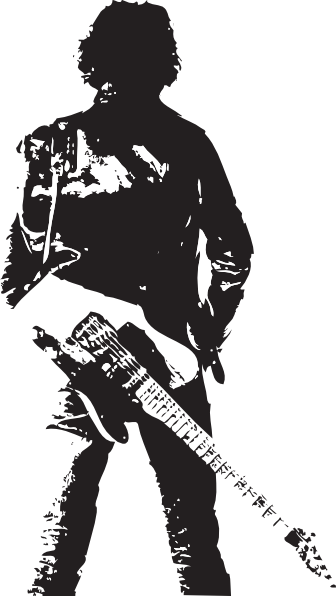 Bruce Springsteen With Guitar Stencil More - Bruce Springsteen Stencil (336x596), Png Download