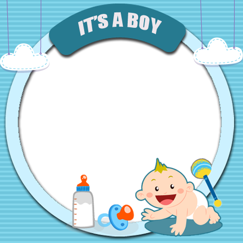 Baby Boy Frame Png Clip Art Transparent Download - Bingkai Baby Boy (500x500), Png Download