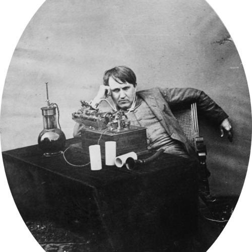 Thomas Edison As A Telegrapher (500x500), Png Download