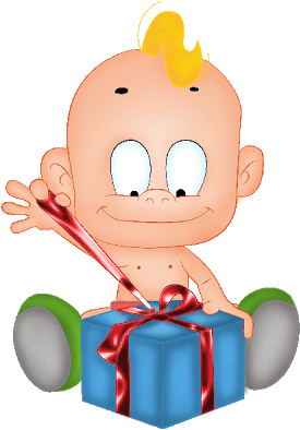 Cartoon Baby Gift - Cartoon Baby In Png (400x400), Png Download