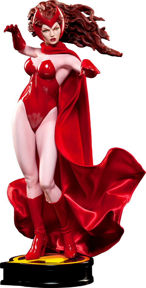 Marvel Premium Format™ Figure Scarlet Witch - Sideshow Marvel Avengers Scarlet Witch Premium Format (480x945), Png Download