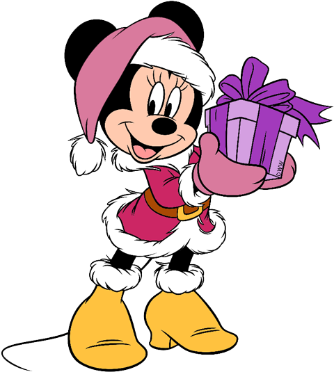 Clip Royalty Free Library Friends Clip Art Disney Galore - Christmas Minnie Mouse (500x546), Png Download