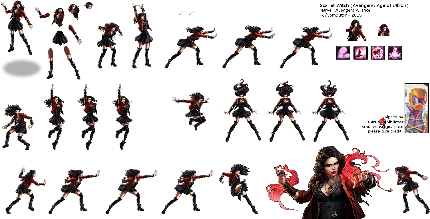 Click To View Full Size - Scarlet Witch Sprite Sheet (1510x776), Png Download