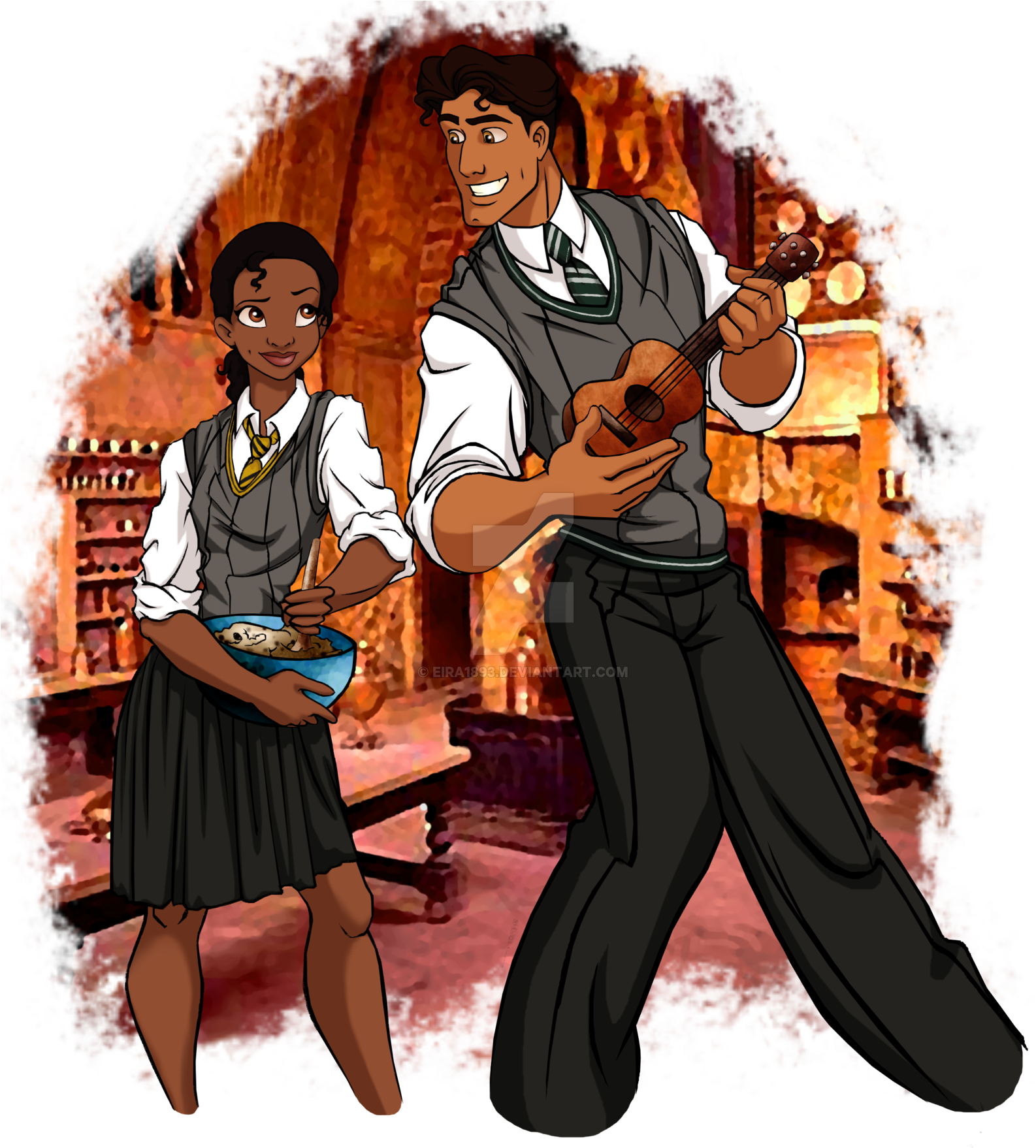 Artist Reimagines Disney Characters In A Magical, 'harry - Disney Princess Hogwarts (1600x1757), Png Download