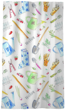 Drawing With Can,spade,rubber Boots,rake ,carrots - Patchwork (400x400), Png Download