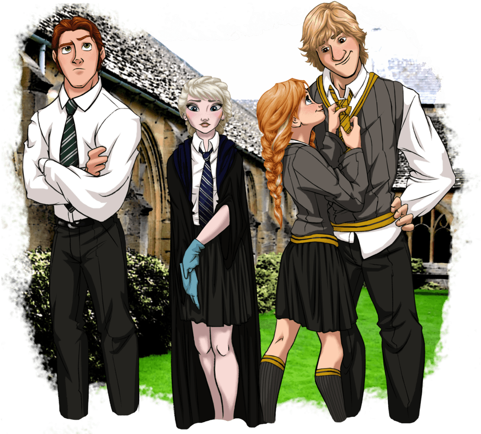 25 Disney Characters As Hogwarts Students Mashup Art - Disney Characters In Hogwarts (1024x888), Png Download