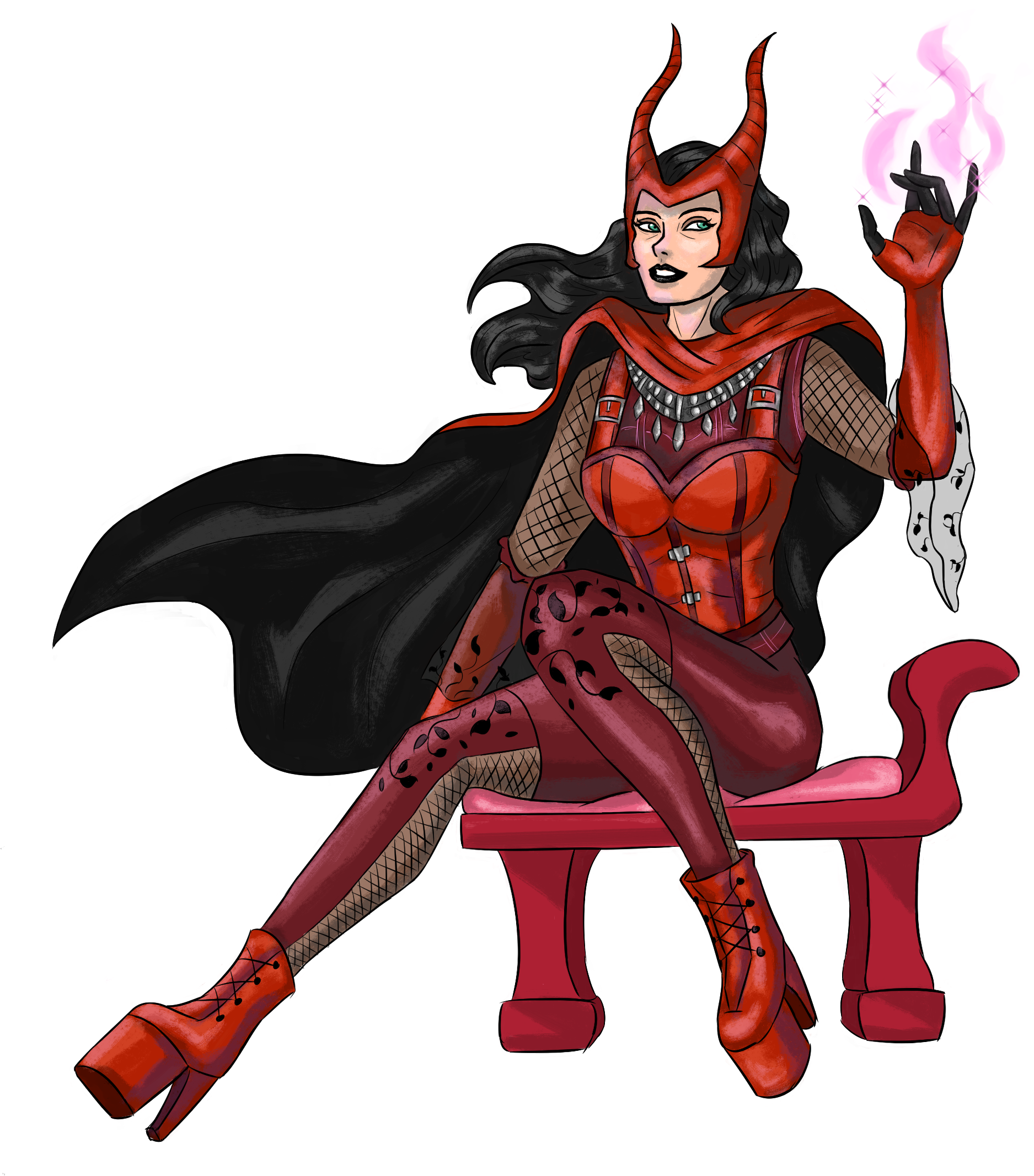 2mib, 2319x2316, Fell-hound Scarlet Witch Clear Background - Design (2319x2316), Png Download