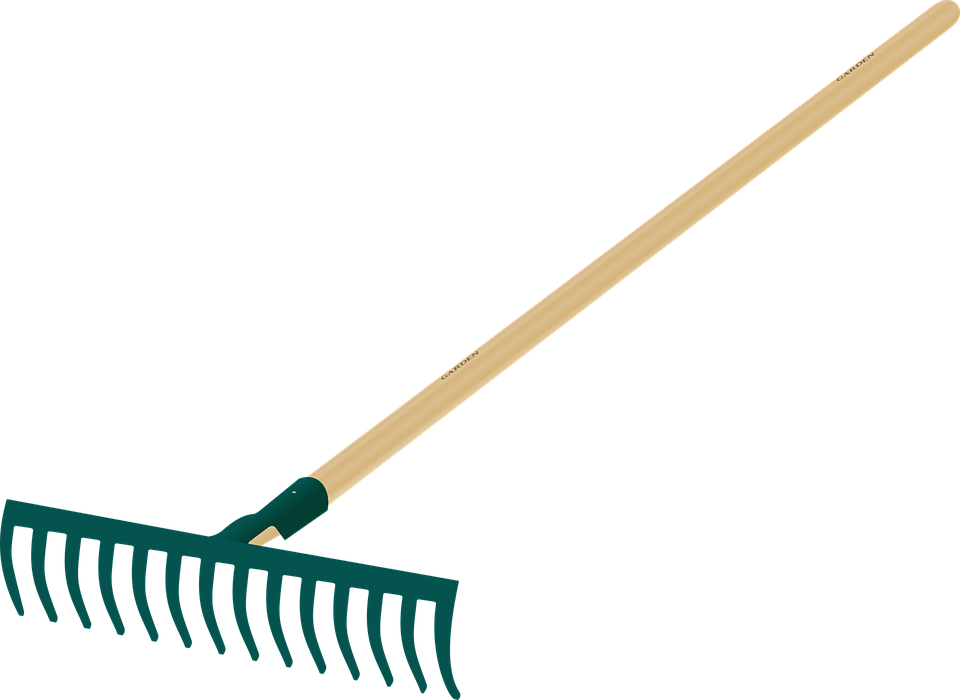 Garden, Gardening, Rake, Tool - Rake Clipart (960x700), Png Download