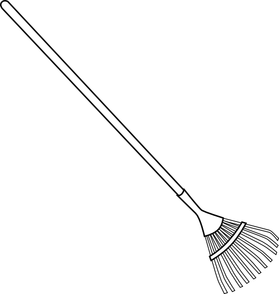 Svg Black And White Library Bw Clip Art At Clker Com - Rake Clip Art (564x596), Png Download
