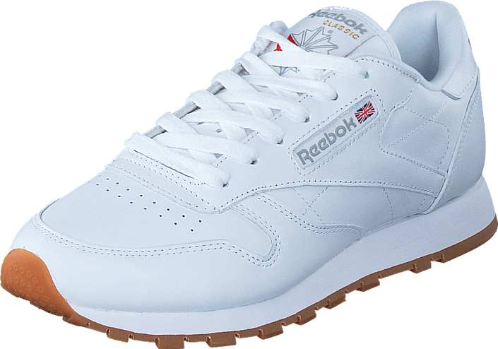Reebok Classic Cl Lthr Int White/gum 58912-01 Mens - Shoe (705x494), Png Download