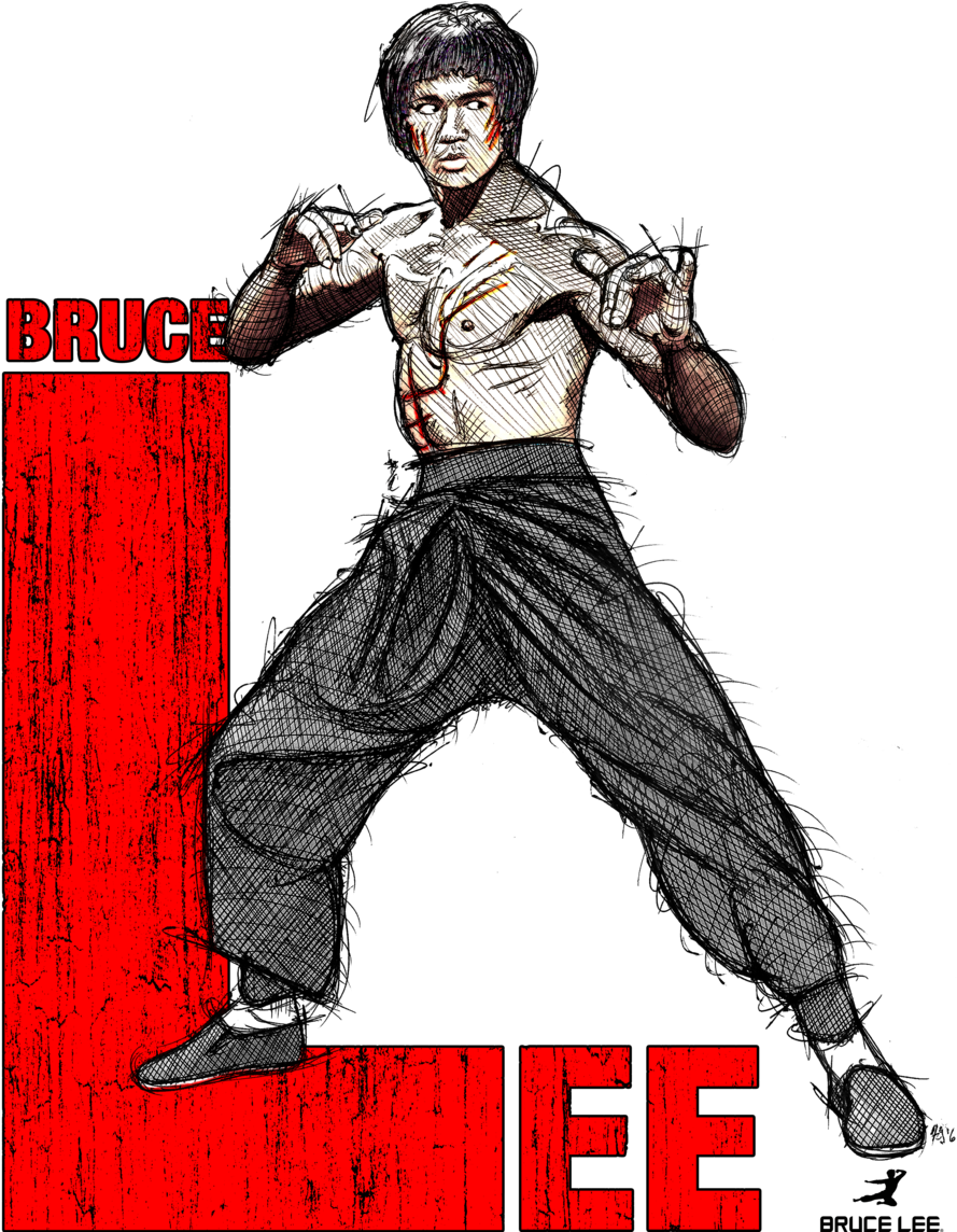 Bruce Lee Sketch B (1000x1143), Png Download