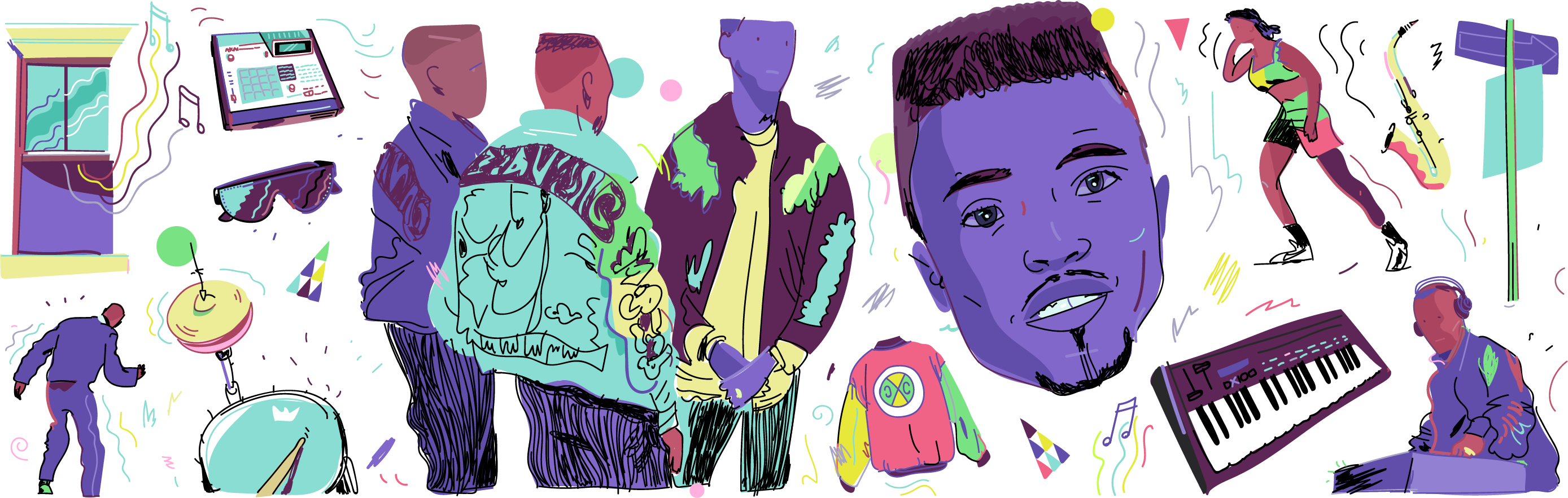 Teddy Riley And New Jack Swing - Illustration (2777x883), Png Download