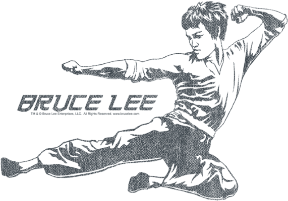 28 Collection Of Bruce Lee Kicking Drawing - Bruce Lee Kicking Drawing (600x449), Png Download