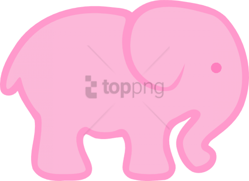 Larger Clipart Baby Elephant - Pink Elephant Clip Art (600x436), Png Download