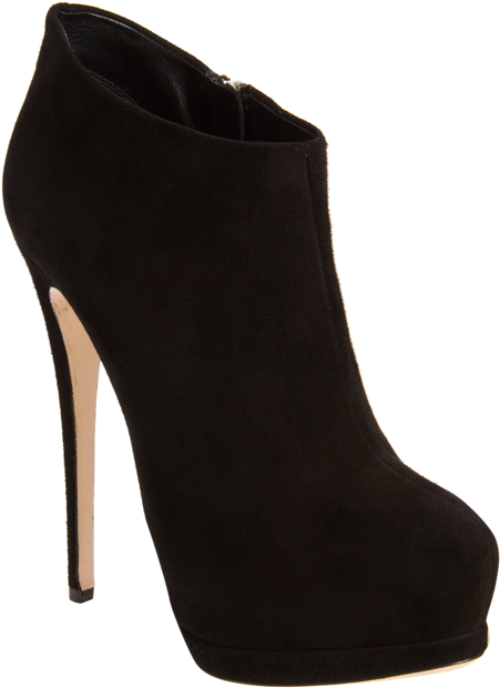 Simple Black Ankle Boots Heels Platform Vogue - Zapatos Tacon Negro Cerrado (450x750), Png Download