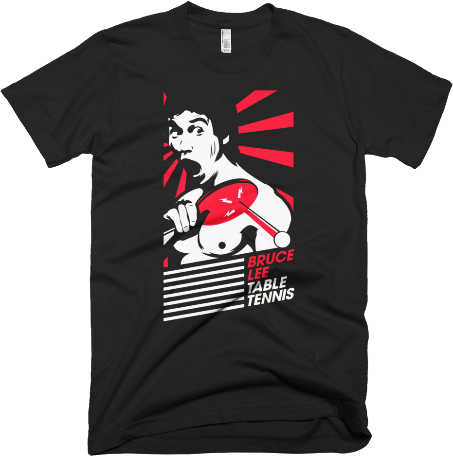 Bruce Lee Ping Pong - Custom T-shirt, Christmas Gifts, Graphic Tee, Instagram, (1000x1000), Png Download