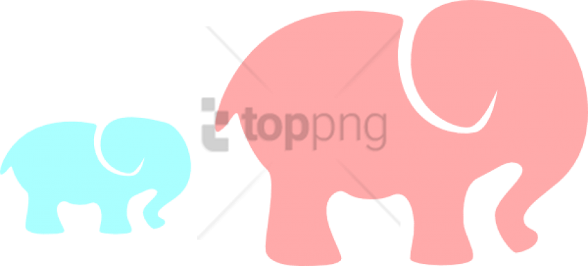 Mom And Baby Elephant Clip Art (600x271), Png Download