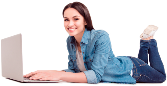 Pointing Lady - Technology (607x334), Png Download