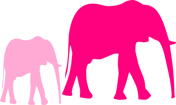 Lt Blue Baby Elephant Clip Art At Clker - Girl Baby Shower Clipart (600x361), Png Download
