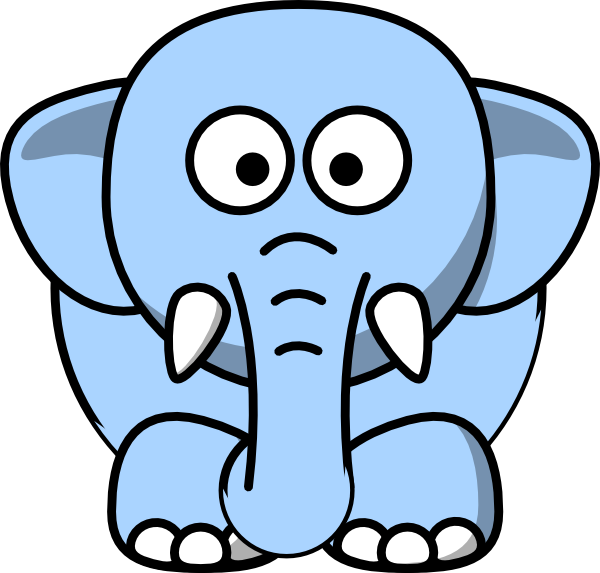 Baby Elephant Clipart Blue - Light Blue Elephant Clipart (600x573), Png Download