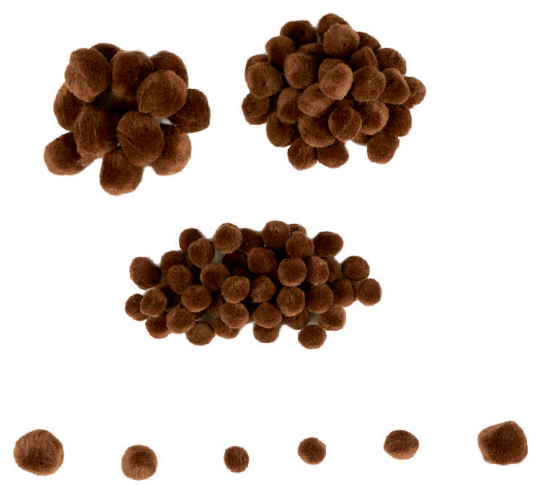 Mini Pom-poms - 100 Pieces - Brown - Pom-pom (539x761), Png Download