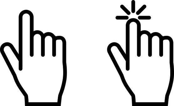 The Mouse Cursor, Click, Icon, Shown - 手指 游標 (556x340), Png Download