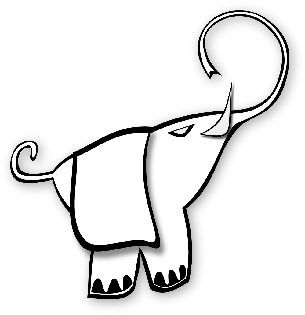 Baby Elephant Clip Art Black And White - Clip Art (999x1029), Png Download