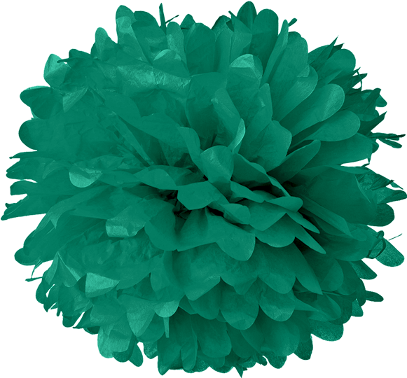 Peacock Green Tissue Pom Poms - Turquoise Blue 10 Inch Tissue Paper Flower Pom-pom (600x582), Png Download