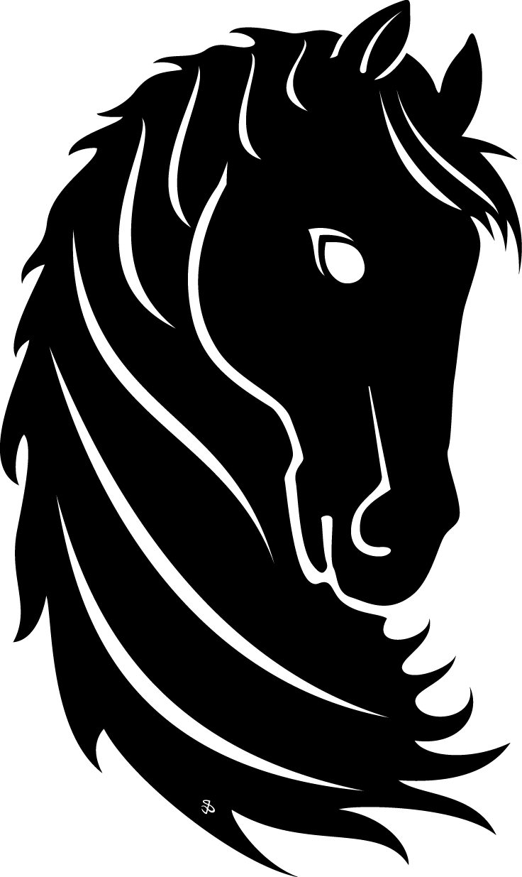 Horse Head Vector Png - Black Horse Head Silhouette (736x1235), Png Download