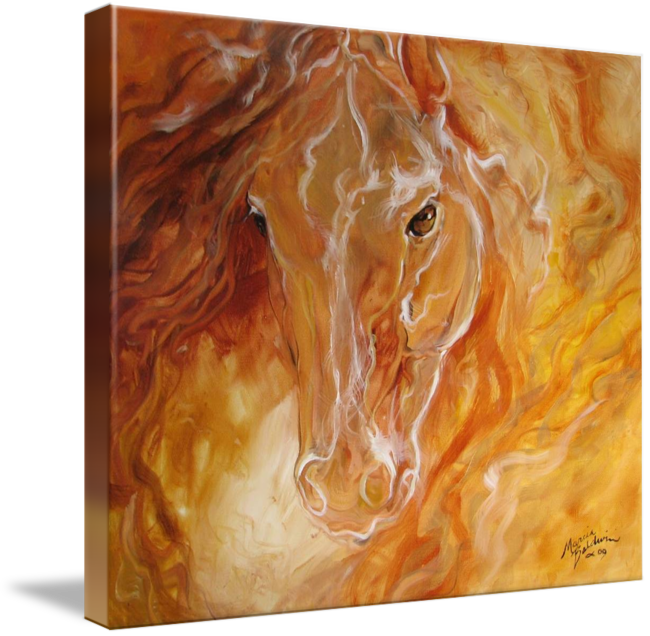"golden Essence Equine" By Marcia Baldwin - Horse (650x636), Png Download