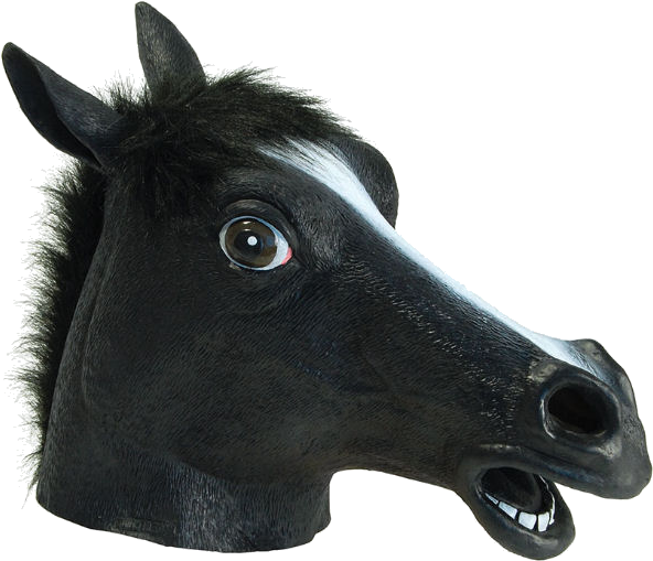 Latex Animal Mask - Horse (386x500), Png Download
