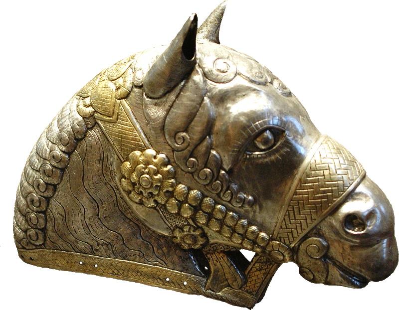 Head Horse Kerman Louvre Mao132 - Horse Head Sassanid (800x622), Png Download