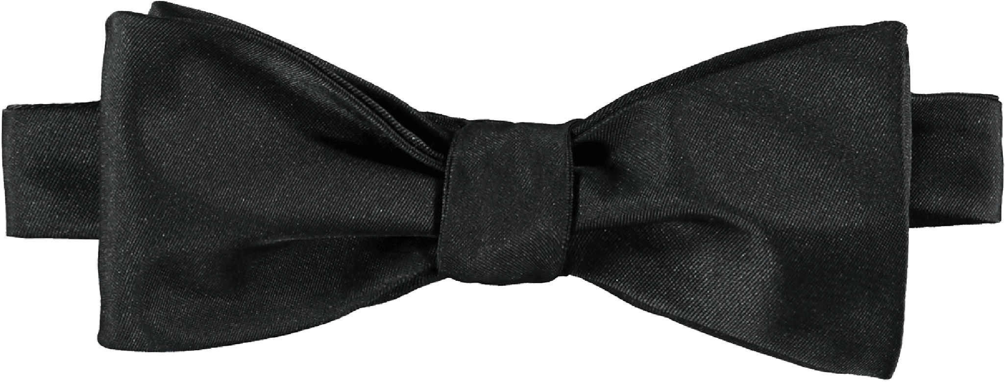 Bow Tie Silk Self Tie Black 1 - Barathea (2128x2128), Png Download