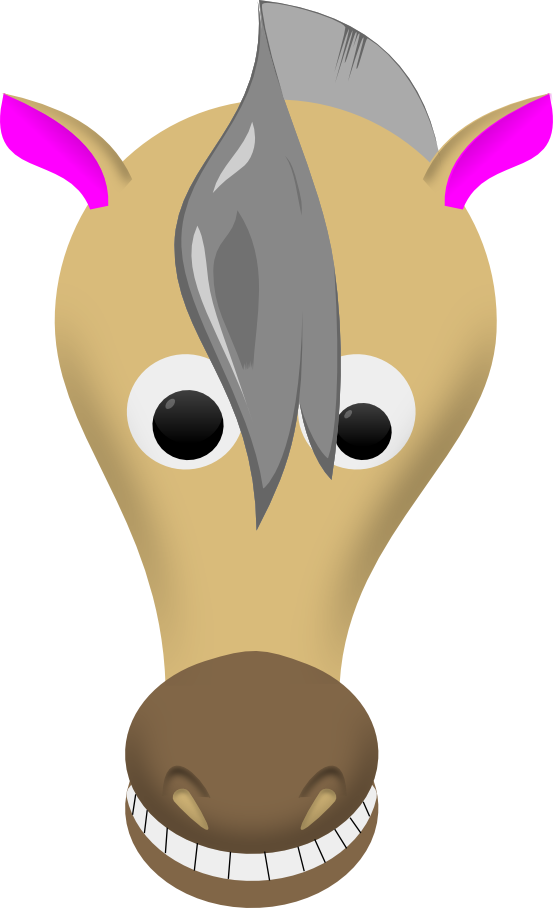 Printable Cartoon Horse Head Template - Horse Mask Clip Art (366x599), Png Download