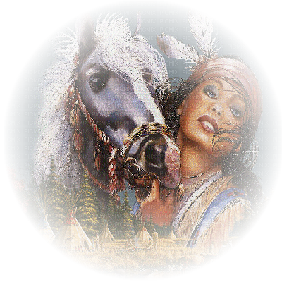 Amerindienne Woman Horse - Horse (400x400), Png Download