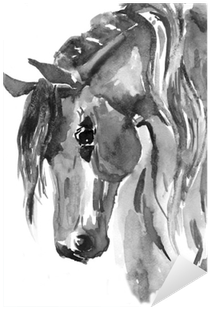 Black-white Watercolor Illustration - Watercolor Painting (400x400), Png Download