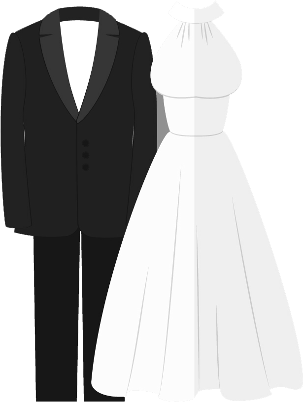 Wedding Dress And Tux Png Transparent Wedding Dress - Wedding (876x980), Png Download