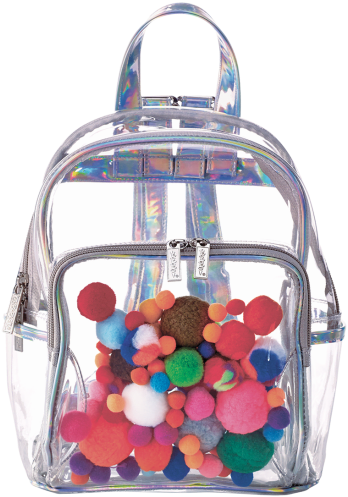 Mini Pom Pom Clear Backpack - Mini Backpack (550x550), Png Download