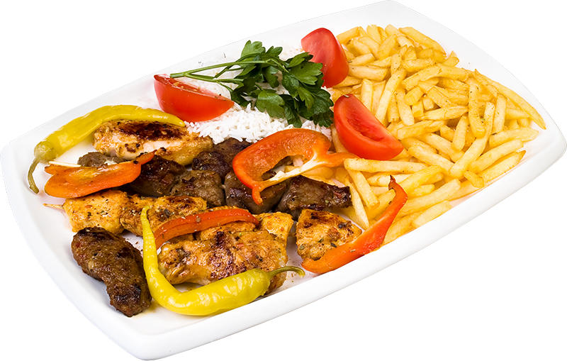 Mutton, Beef And Chicken Meat Served On The Huge Plate - Jalfrezi (800x509), Png Download