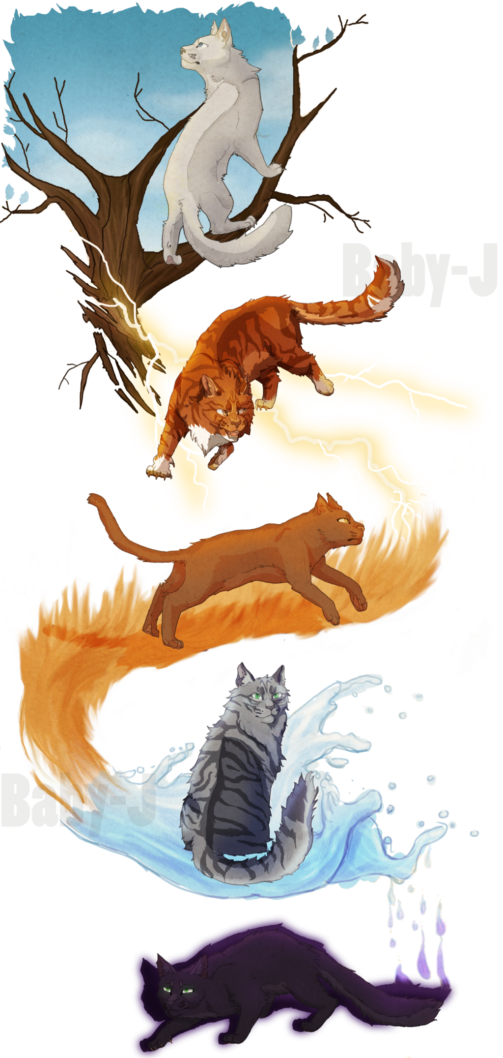 The Founders By Babyj13 - Clan Founders Warrior Cats (1024x2151), Png Download