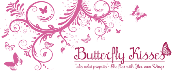 Butterfly Kisses Clipart - Floral Flower Wall Mural 3 (600x250), Png Download