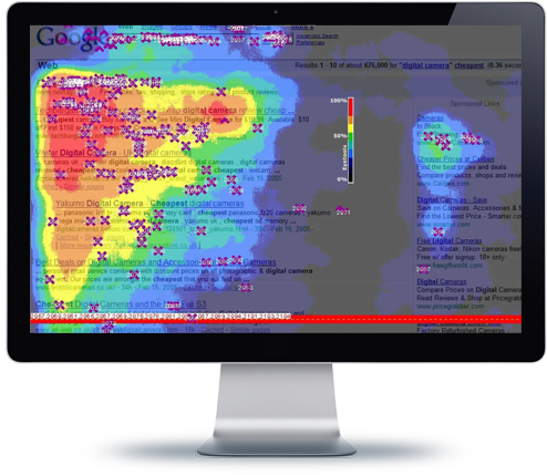 Click Heatmap - People Click On Google (540x433), Png Download